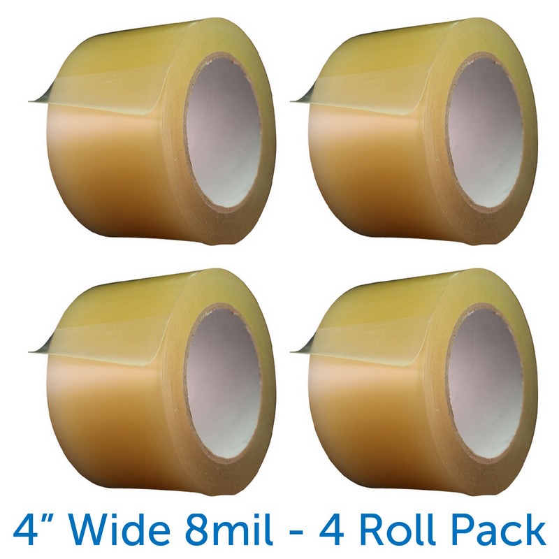 4 x 84' (28 yds) Clear 8 mil Wrestling Mat Tape (Individual Roll)