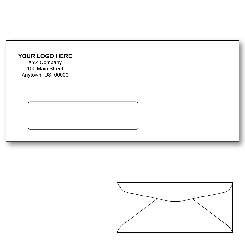 Custom Printed Envelopes #10 Window Envelopes (Box of 500)