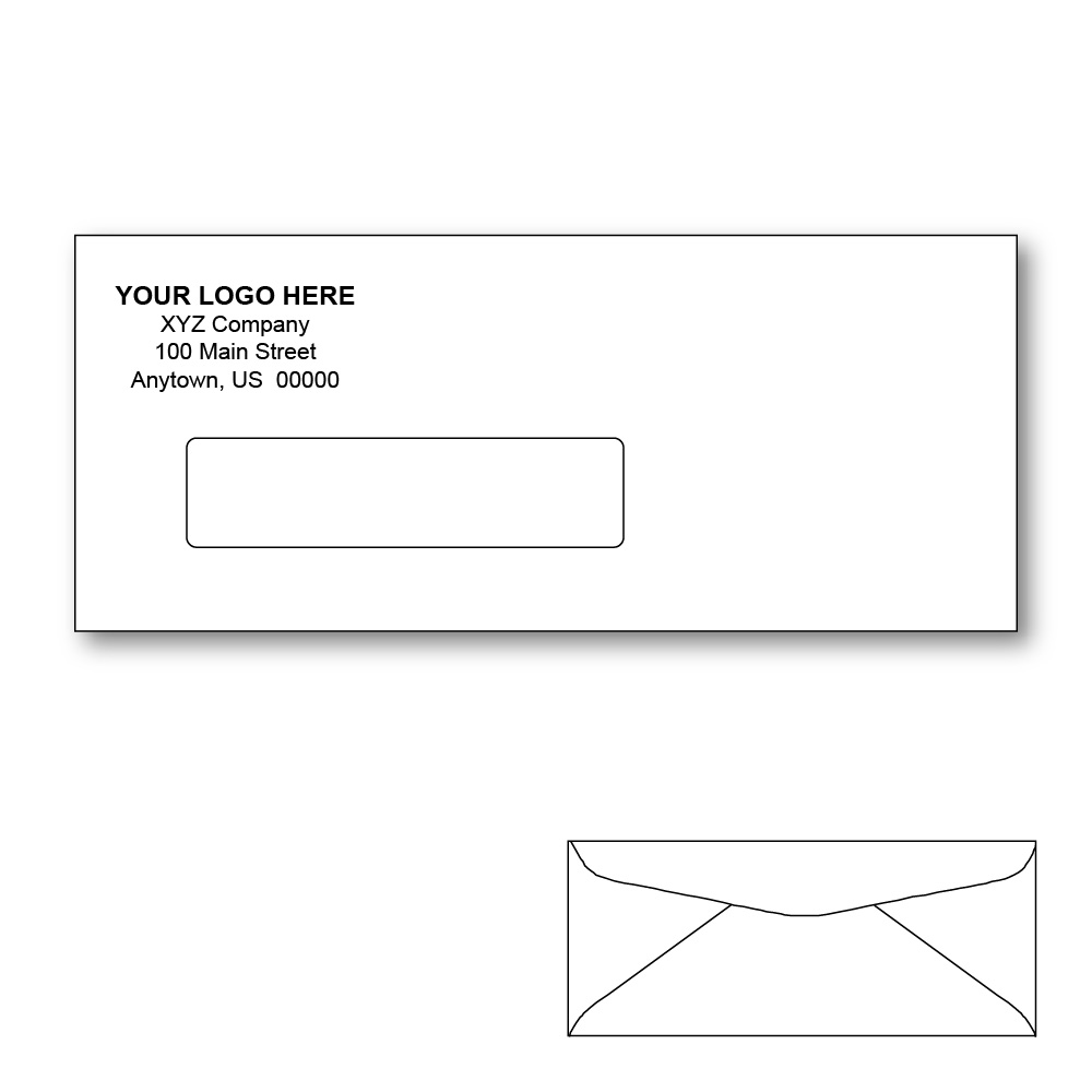 Custom Printed Window Check Envelopes, 3-5/8