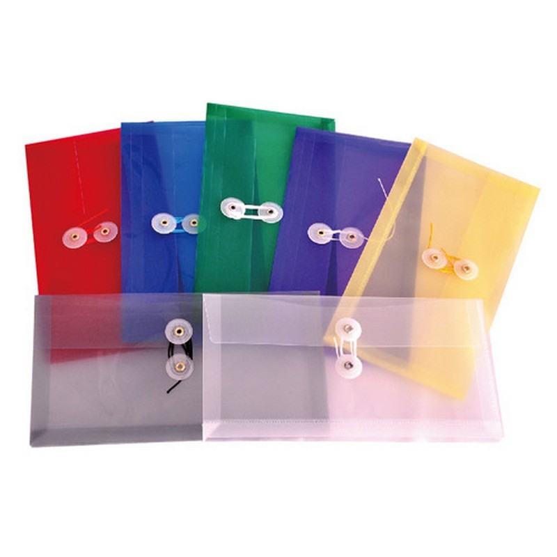 10" x 51/4" x 11/8" Expanding Envelope with String & Button, Check Clear (Pack of 6)