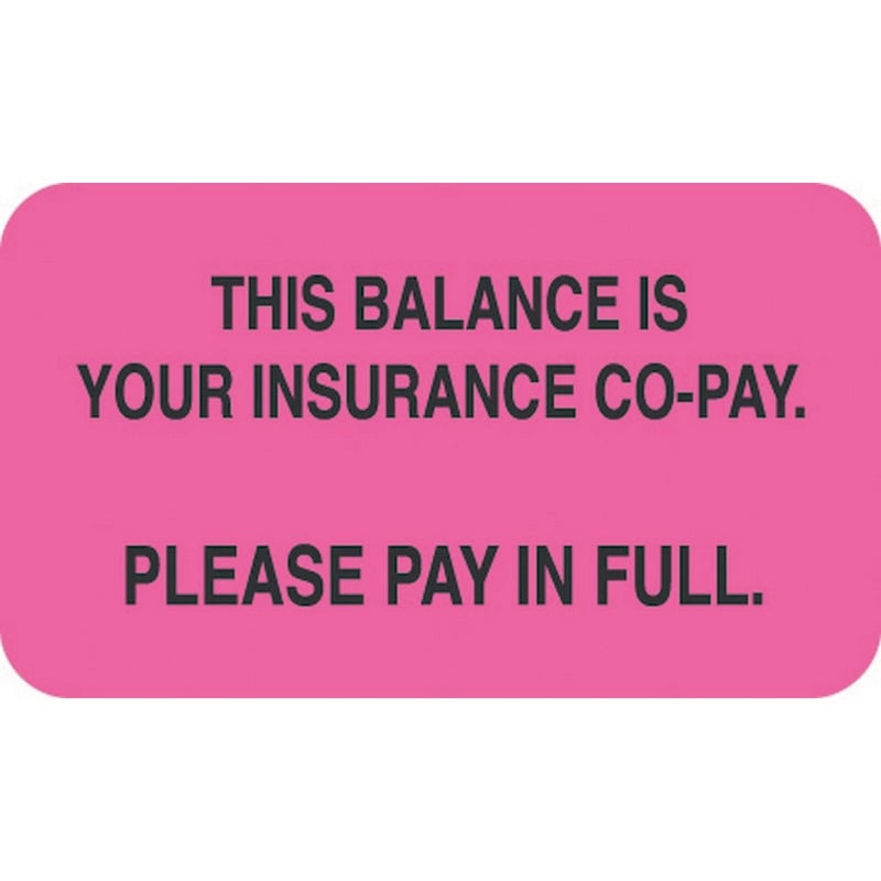 Detailed Insurance Label 3 1/4" x 1 3/4" Fluorescent ...