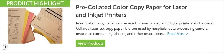 Precollated Color Copy Paper for Laser and Inkjet Printers